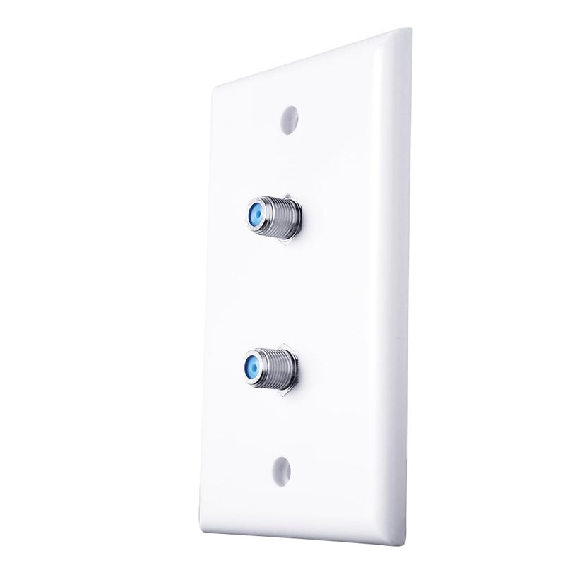 Skywalker Single-Gang Wall Plate with Dual 3.0 GHz F-81 Connector (White) - Image 3